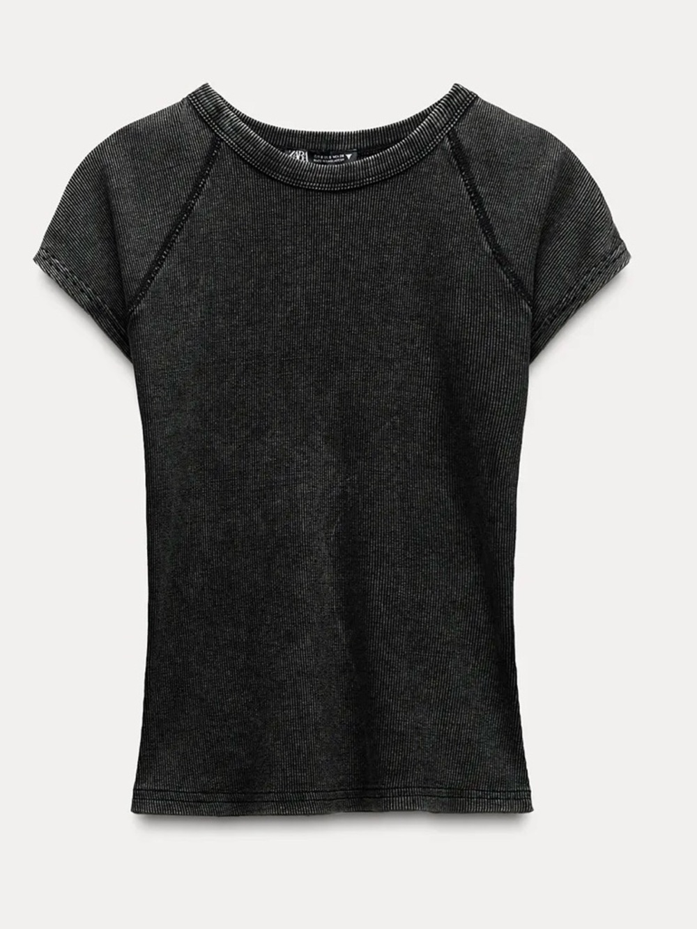 ZARA Washed Effect Ribbed Shirt